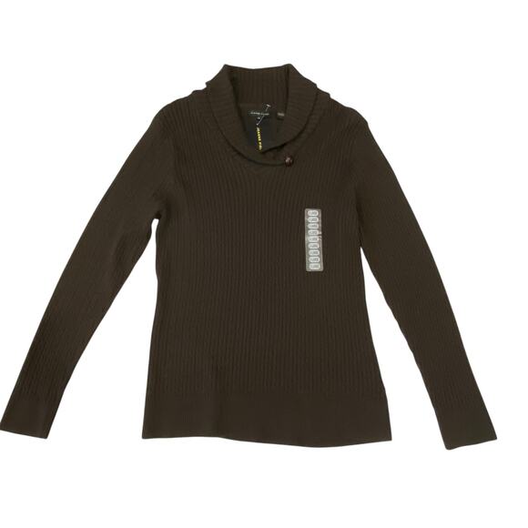 Jeanne Pierre Brown Long Sleeves Pull Over Knit Sweater Size XL - Picture 4 of 9